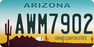 AZ license plate AWM7902