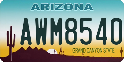 AZ license plate AWM8540