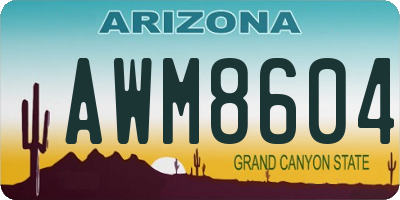 AZ license plate AWM8604