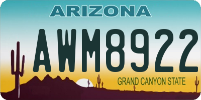 AZ license plate AWM8922
