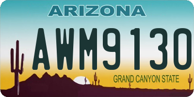 AZ license plate AWM9130