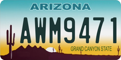 AZ license plate AWM9471