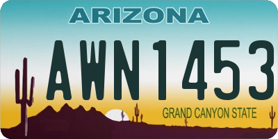 AZ license plate AWN1453