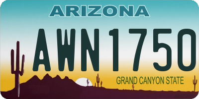 AZ license plate AWN1750