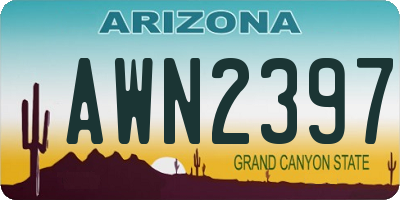 AZ license plate AWN2397