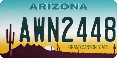 AZ license plate AWN2448