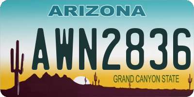 AZ license plate AWN2836