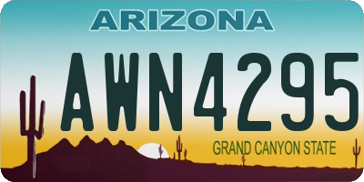 AZ license plate AWN4295