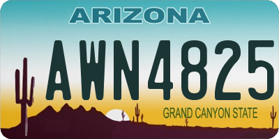 AZ license plate AWN4825