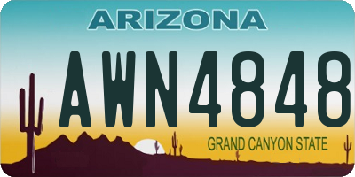 AZ license plate AWN4848