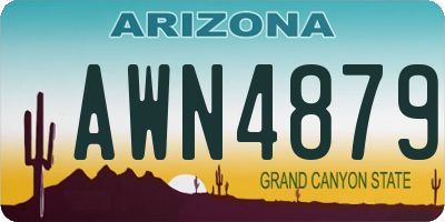 AZ license plate AWN4879