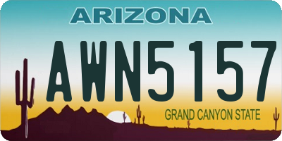 AZ license plate AWN5157