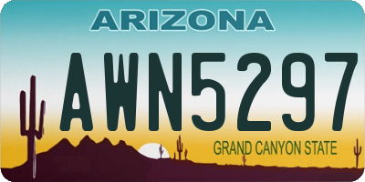 AZ license plate AWN5297