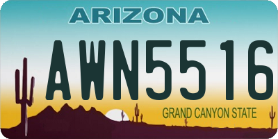 AZ license plate AWN5516