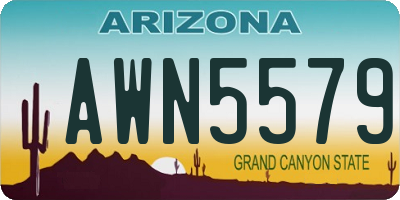 AZ license plate AWN5579