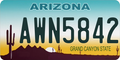 AZ license plate AWN5842