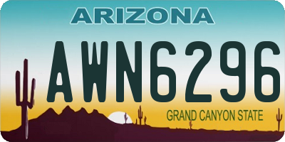 AZ license plate AWN6296