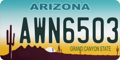 AZ license plate AWN6503