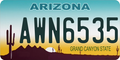 AZ license plate AWN6535