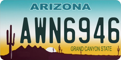 AZ license plate AWN6946