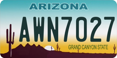 AZ license plate AWN7027