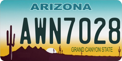 AZ license plate AWN7028