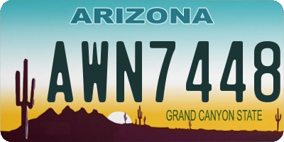 AZ license plate AWN7448