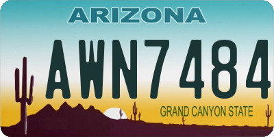 AZ license plate AWN7484