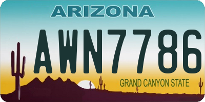 AZ license plate AWN7786