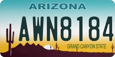 AZ license plate AWN8184