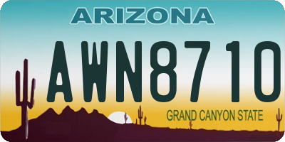 AZ license plate AWN8710