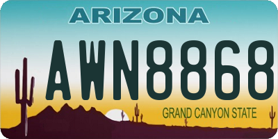 AZ license plate AWN8868
