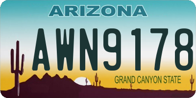 AZ license plate AWN9178