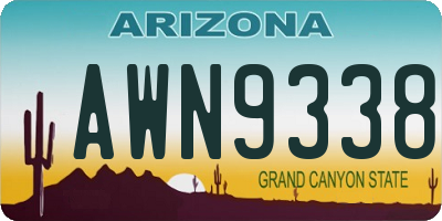 AZ license plate AWN9338