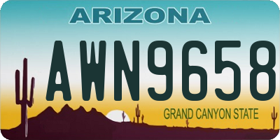 AZ license plate AWN9658