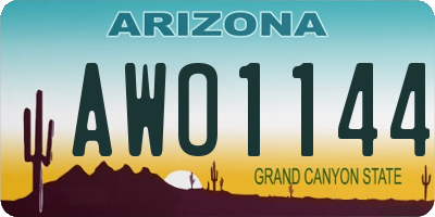 AZ license plate AWO1144
