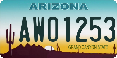 AZ license plate AWO1253