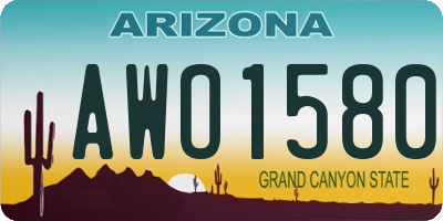 AZ license plate AWO1580