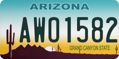 AZ license plate AWO1582