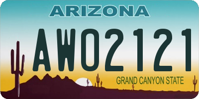 AZ license plate AWO2121
