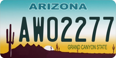 AZ license plate AWO2277