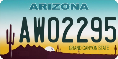 AZ license plate AWO2295