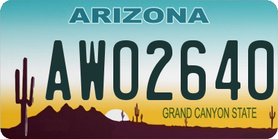 AZ license plate AWO2640