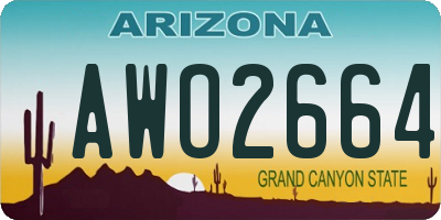 AZ license plate AWO2664