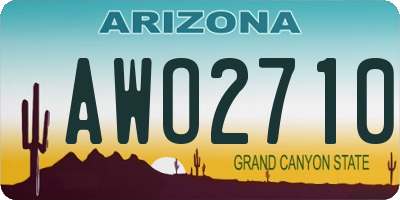AZ license plate AWO2710