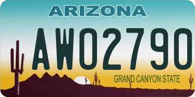 AZ license plate AWO2790