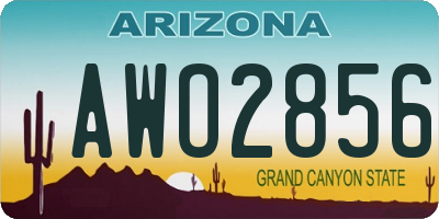 AZ license plate AWO2856