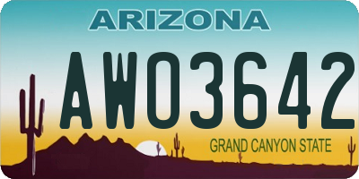 AZ license plate AWO3642