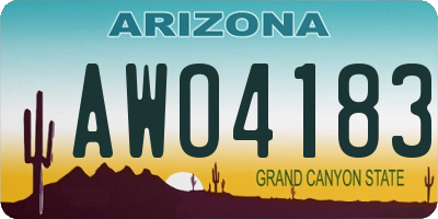 AZ license plate AWO4183