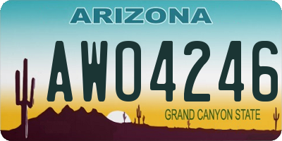 AZ license plate AWO4246